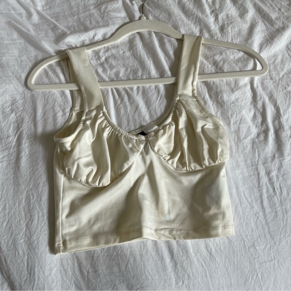 H&M Cream Crop Top Size Small